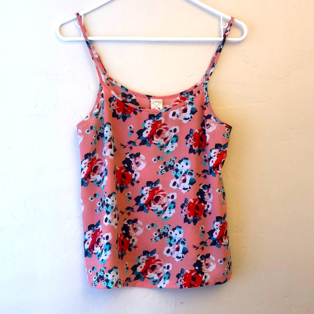 LA HEARTS Pink Floral Tank Top Size Small